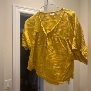 Yellow Xirena Gauze Blouse